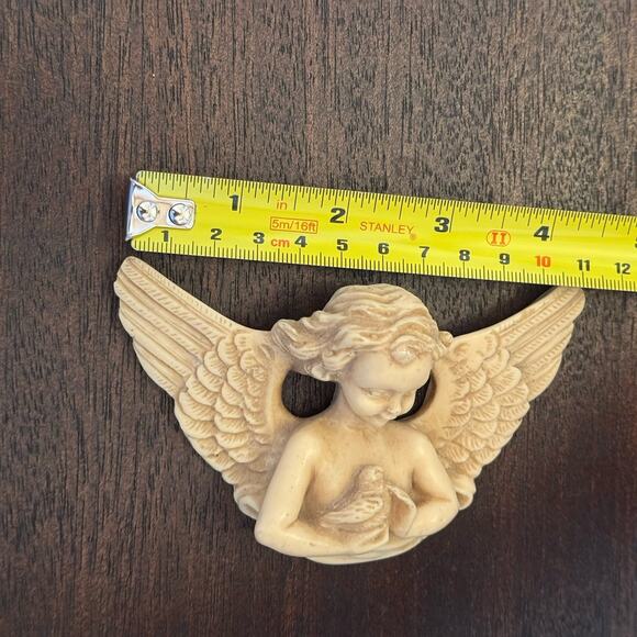 VTG Winged Angel Bust Holding Bird Old World Style Cherub Wall Decor Italian - Picture 9 of 11